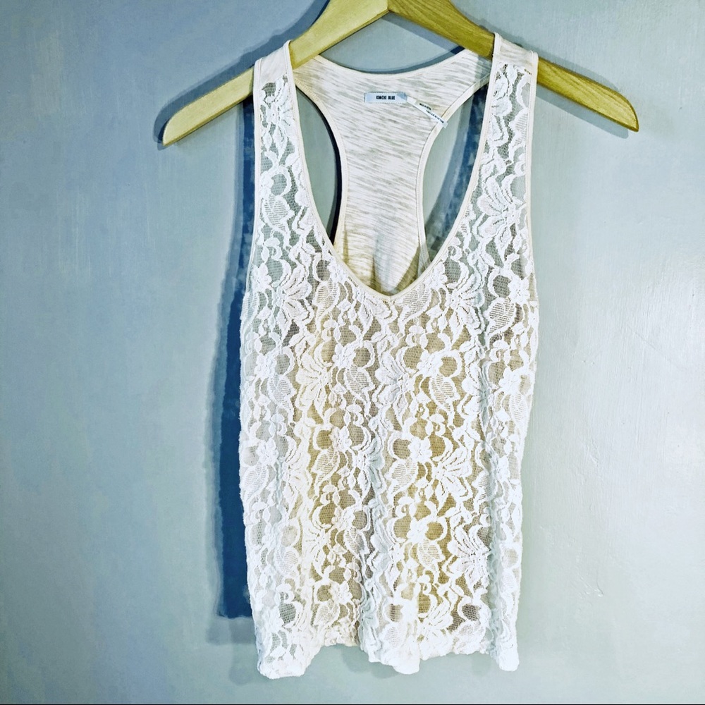 Urban Outfitters KIMCHI BLUE Pretty Racer Back Tank Top - Picture 1 of 5